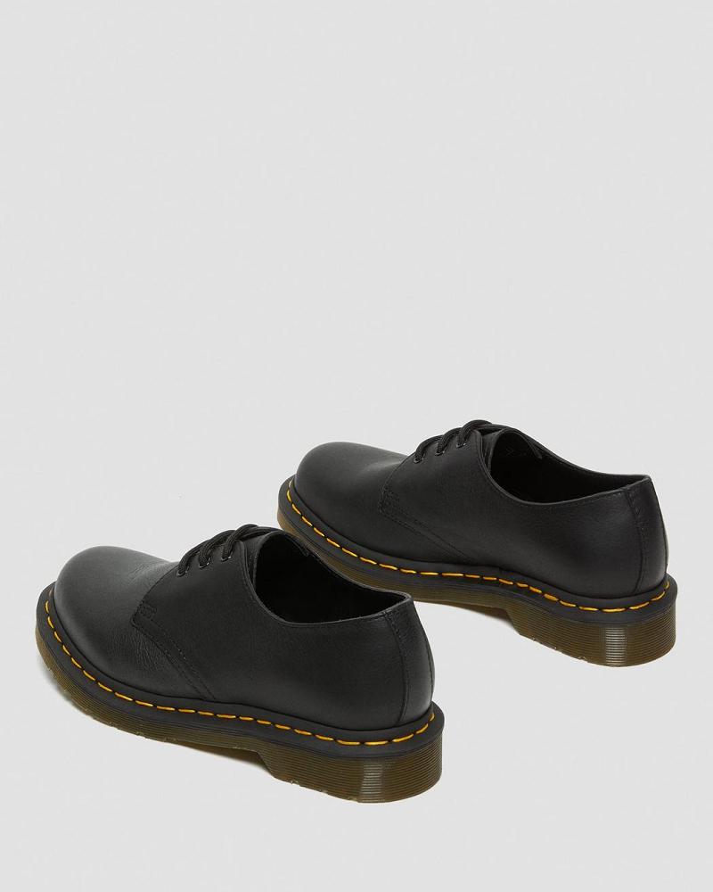 Black Women's Dr Martens 1461 Virginia Leather Oxfords Shoes | CA 379BEX